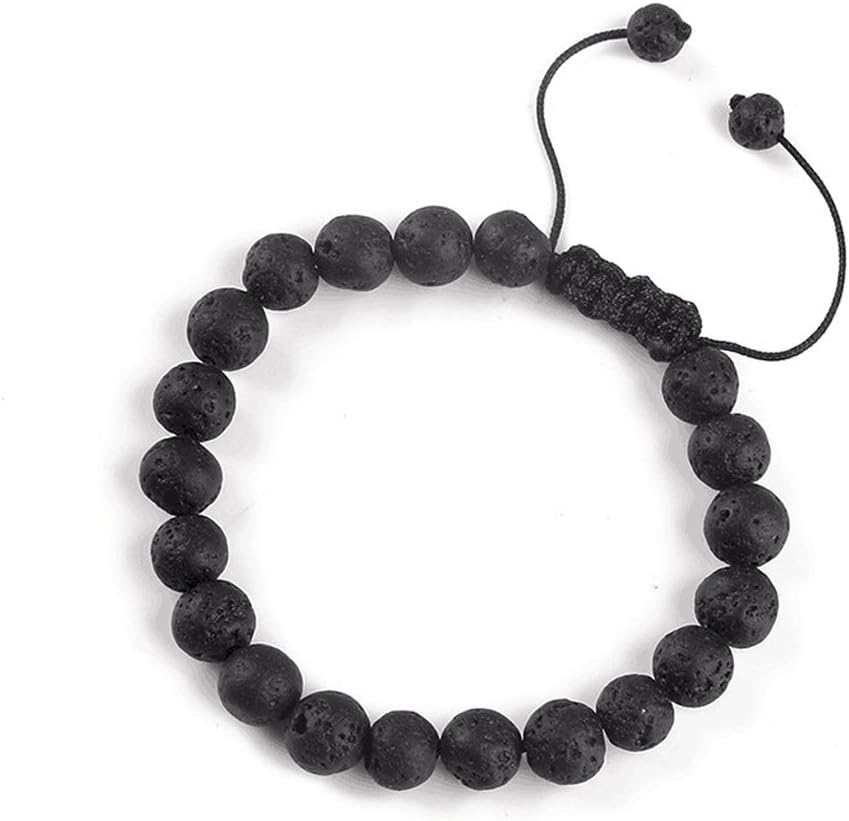 SULYSI Mens Women Lava Rock Essential Oil Bracelet with Diffuser Beads Natural Stone Aromatherapy Jewelry