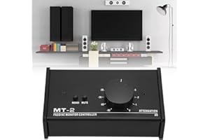 DAUERHAFT Passive Stereo Volume Controller , Mute Control Large Volume Knob Passive Monitor Controller XLR and 3 for . 5mm Interface Plug and Play for Laptop