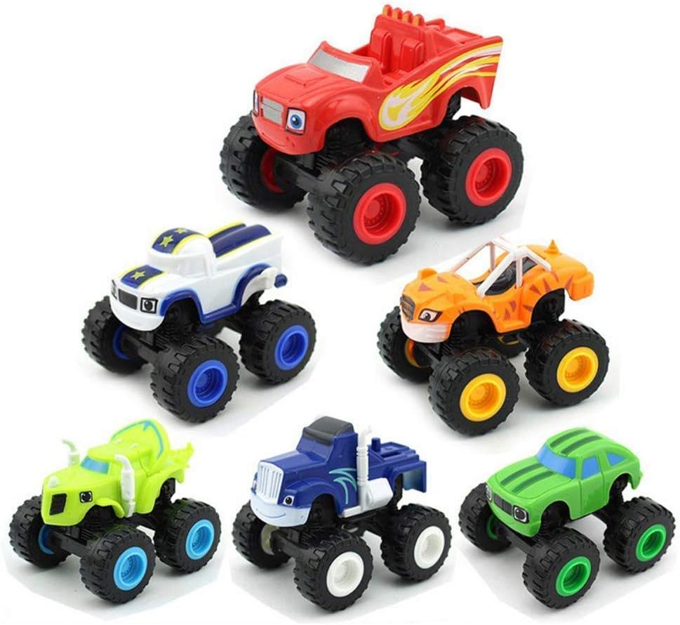 SUNTOY Nickelodeon Blaze & The Monster Machines, 6 Pack Monster Machines Toys Scooters Car - Crusher Truck Vehicles Toys Gifts for Kids