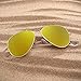 Retro Polarized Aviator Sunglasses Flash Tinted Lens Eyeglasses for Women Men UV400 (Gold Alloy / Polarized Yellow)
