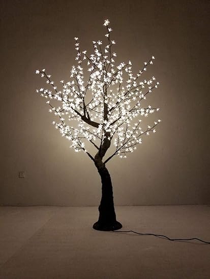 bright baum arbol artificial de cerezo con luz led 5 9 ft color blanco calido