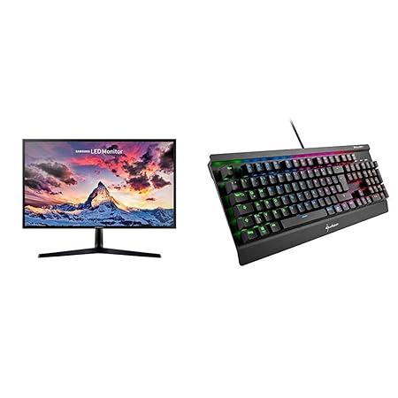 Samsung S24F356F Monitor, 59,8 cm (23,5 Zoll), schwarz & Sharkoon Skiller Mech SGK3 Mechanische Gaming Tastatur (mit RGB-Bele