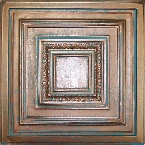 24x24 Pvc Ceiling Tile Majesty Antique Copper Patina Greens Com Br