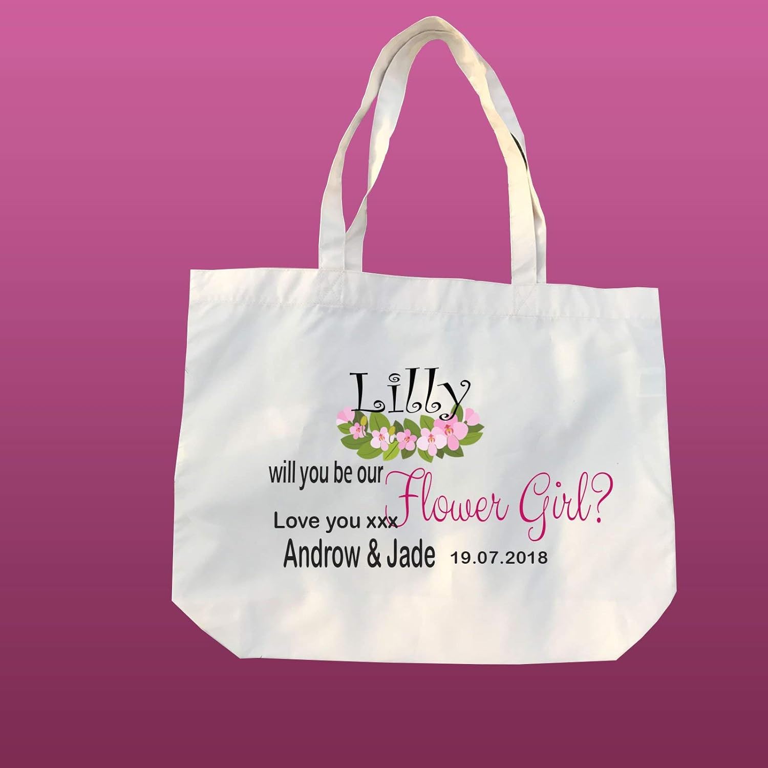 personalised flower girl bag