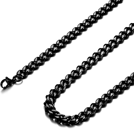 Amazon Jonline24h メンズ ネックレスチェーン ステンレス鋼製 18 30インチ 黒 6 5mm チェーン 通販