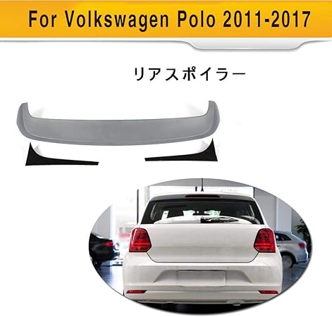 Amazon Jcsportline Abs製 リアルーフスポイラー トランクウイングリップ For Volkswagen Polo 11 17 カスタムエアロパーツ グレープリマー リアウイングスポイラー 外装パーツ 未塗装 3pcs セット リアスポイラー 車 バイク