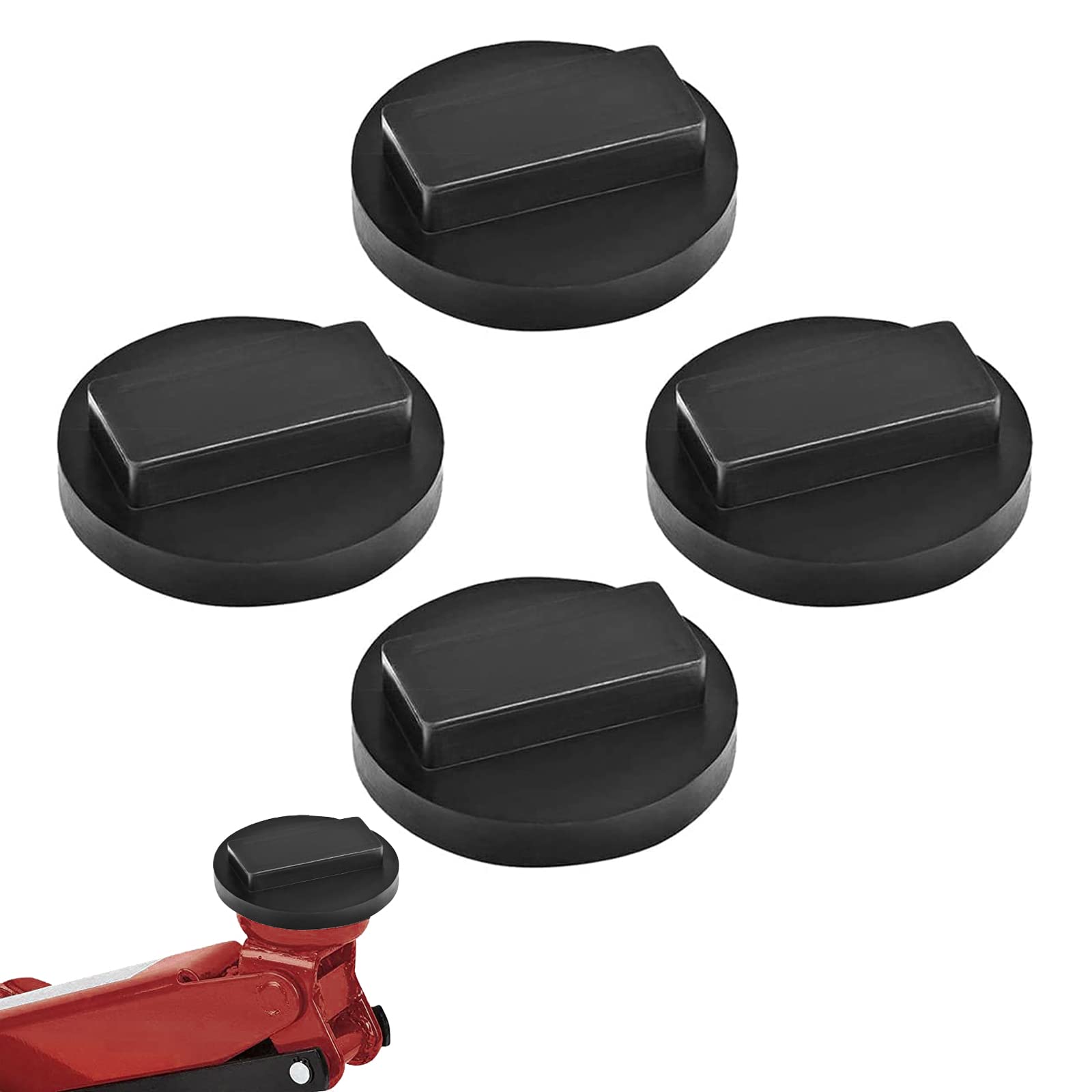 DEDC 4PCS Rubber Jack Pads for BMW MINI, Universal Slotted Jack Pad Frame Rail Protector for Universal Slotted Frame Rail Protector for Trolley Jack