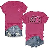 UYIQL Breast Cancer Shirts for Women Breast Cancer Awareness Tshirt Pink Ribbon Graphic Short Sleeve Tee Tops