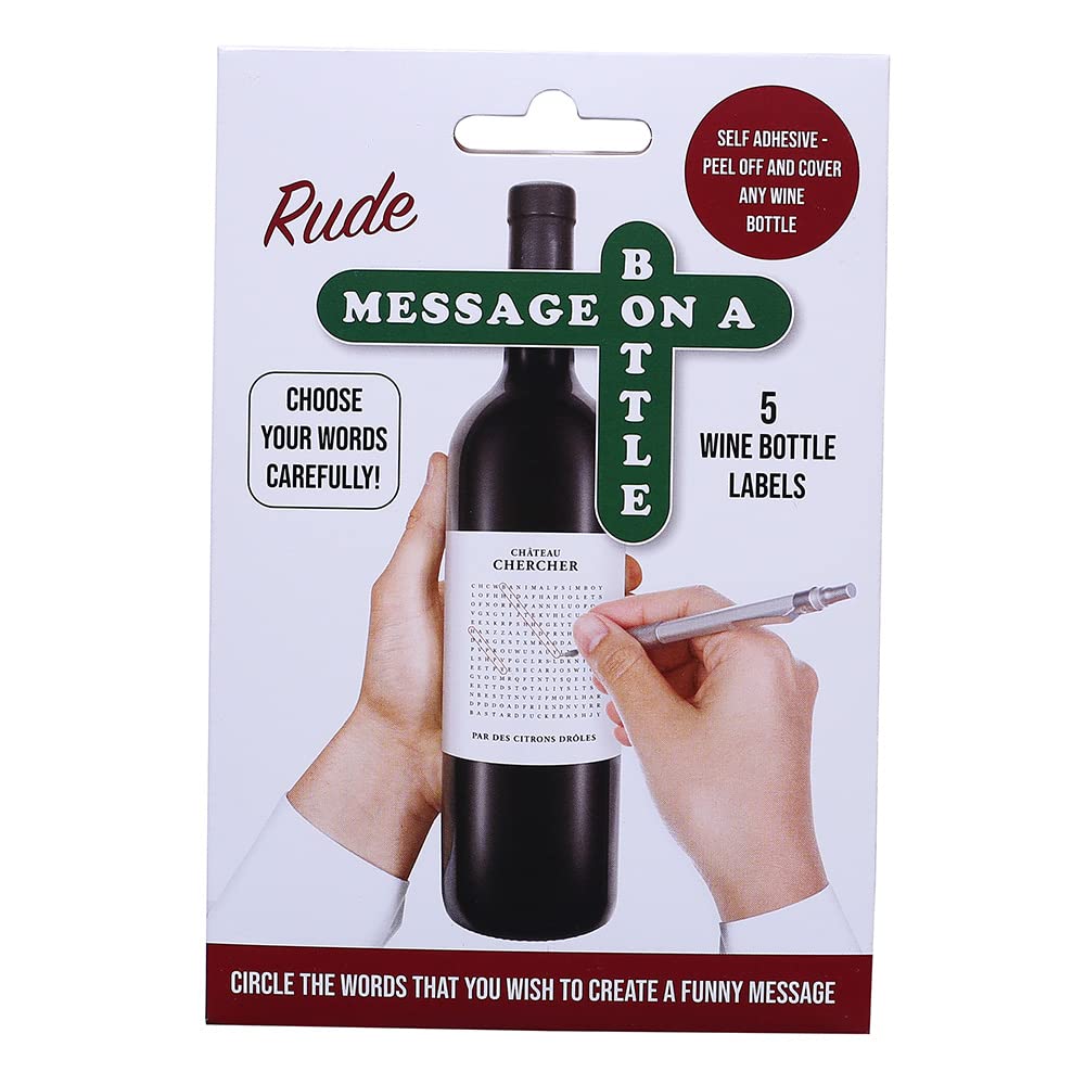 Rude Word Search Bottle Label - Funny Wrapping Paper - Christmas, Birthday, Anniversary, Cheap Gift…