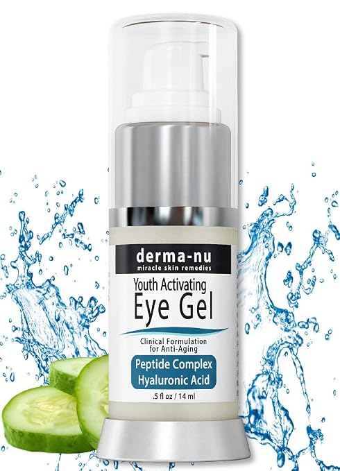 Anti Aging & Wrinkle Eye Cream – Moisturizing Gel for Dark Circles Under the Eyes & Puffiness – Hyaluronic Acid Formula Infused Serum with Aloe Vera & Jojoba for Ageless Smooth Skin – .5oz