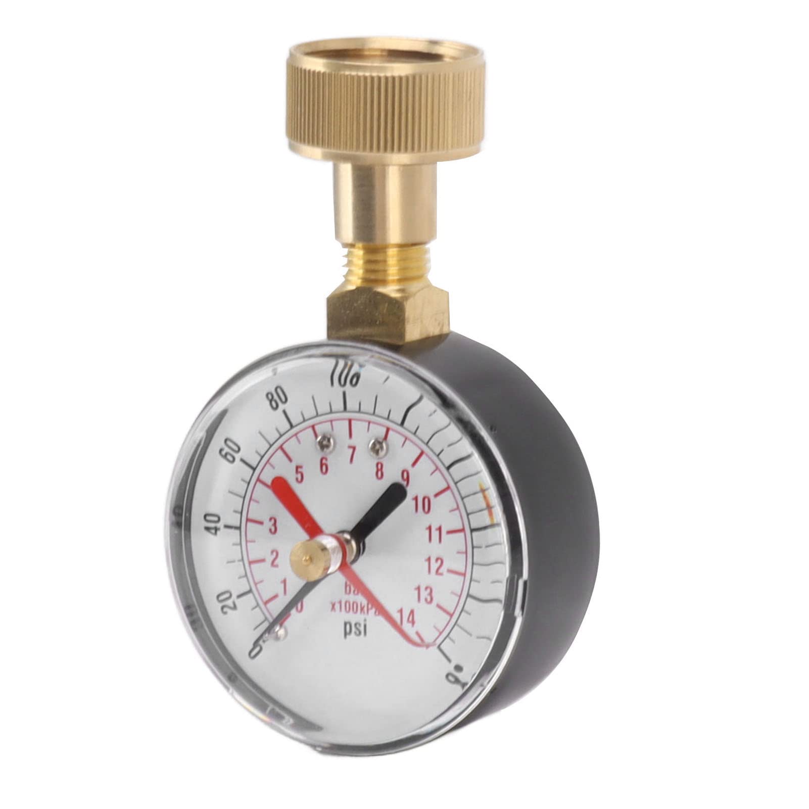 AUNMAS Water Pressure Gauge, 0-200 PSI Aluminum Alloy Liquid Filled Water Pressure Test Gauge with 3/4 Female Hose Thread for Swimming Pools Irrigation Equipment Sand Filters