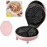 Waffle Maker 7&ldquo; Non-Stick Waffler Iron Stuffler Stuffed Wafflera 700W Adjustable Browning Control, Electric Baker Makes Thick, Fluffy Waffles, Kitchen Essential for Breakfast, Pink