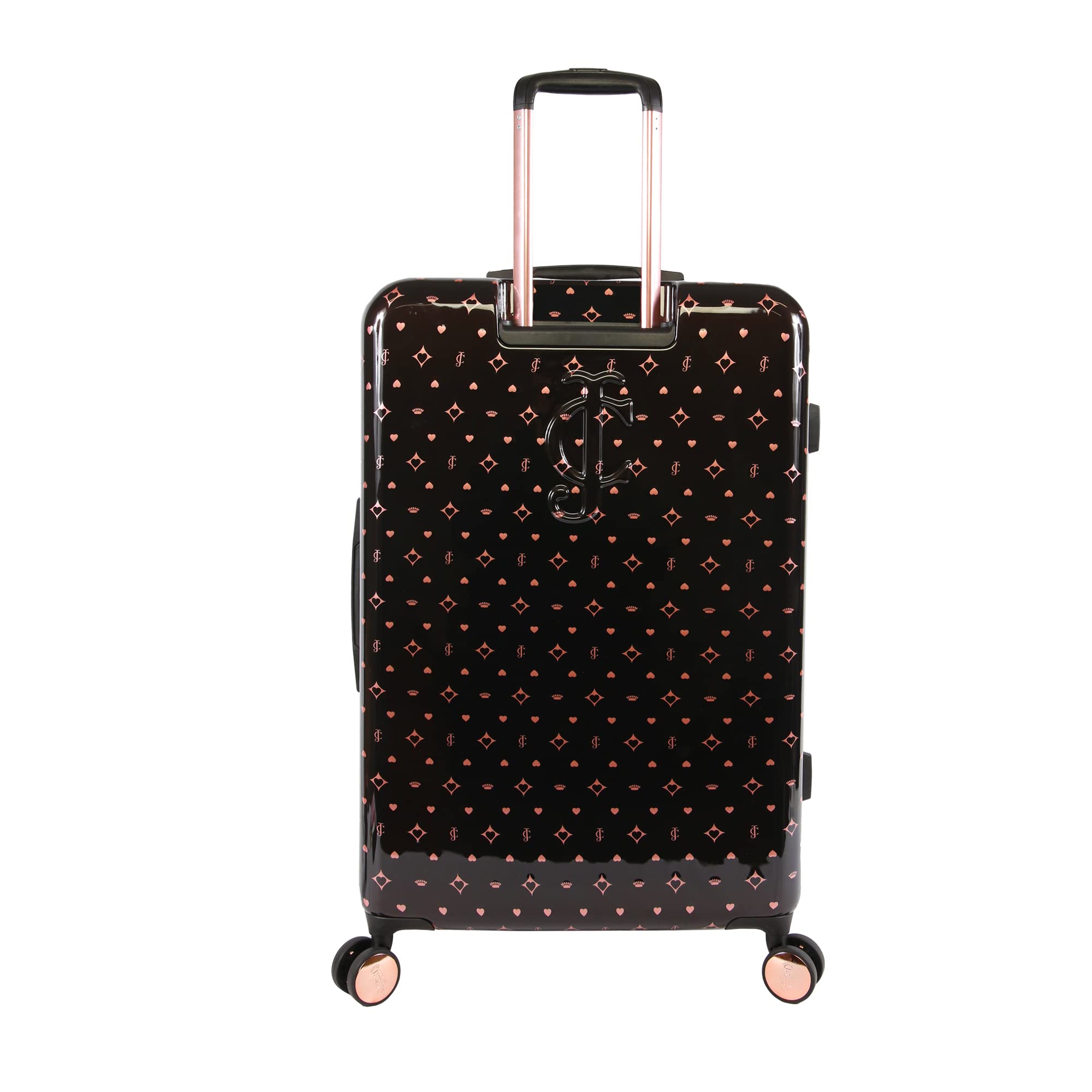 Juicy Couture Women's Arwen Spinner Luggage, Black/Rose Gold, 2pc Set