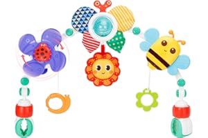 Chillife Baby Toys 3-6 Months, Baby Stroller Arch Toy- Infant Car Seat Toys for Babies 0-6 Months, Adjustable Montessori Toys Crib Bouncer Bassinet Activity Toys for Boy Girl 3 6 9 12 18 Months