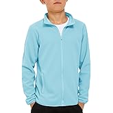 Haloumoning Boys Polar Fleece Jacket Kids Full-Zip Lightweight Long Sleeve Mock Jackets Fall Outwear 5-14 Years