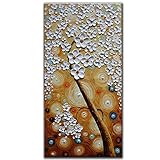 Asdam Art - (100% Hand Painted 3D)Oil Paintings On Canvas Modern Home Decor Wall Pictures for Living Room Bathroom Handmade Wall Art Framed Large Artwork (24x48 inch)