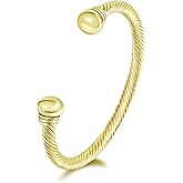 UNY Jewel Bracelet Designer Brand Inspired Women Jewelry 4.5mm Thin Twisted Cable Wire Bangle Gem Stone Christmas Day Gift