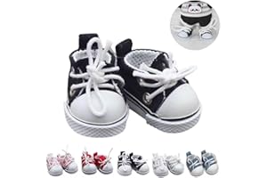 HEPHYCE Cute Doll Shoes for Labubu, 2025 New Mini Shoes for 17cm Labubu Clothes Accessories, Mini Finger Shoes for Labubu Doll Accessories Dress up Unique Style (Black)