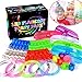 BUDI 66 Pack LED Glow Party Favors for Kids/Adults 50 Light Up Rings + 6 Jelly Bumpy Rings + 5 Flashing Shutter Shade Glasses + 5 Led Bracelets Glow in The Dark Party Favors Glow Party Supplies