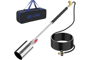 QUANIE Propane Torch Weed Burner Kit, Blow Torch High Output with Self Igniter and Turbo Trigger,Heavy Duty Flamethrower with 10FT Hose for Weeding,Roofing,Melting Snow,Road Paint Removing