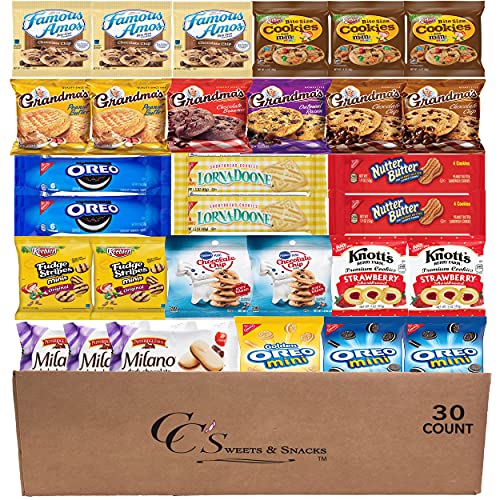 Cookies Snacks Variety Pack for Adults Individually Wrapped Assortment Bulk (30 count) Snack