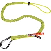 Ergodyne Squids 3100 Tool Lanyard with Single Carabiner and Adjustable Loop End, Standard Length, Lime