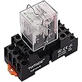 TWTADE/AC 12V Relay 5A Electromagnetic Power Coil Relay 14 Pins 4PDT 4NO+4NC HH54P MY4J with Indicator Light & Socket Base -YJ4N-GS