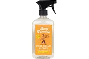 Aunt Fannie's All Purpose Wood Spray Cleaner, No-Wax Formula, Perfect for Wood Tables, Walls, Counters & Shelves, 16.9 Ounces, Lemon Scent (Pack of 1), Packaging May Vary