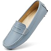 Artisure Women's Classic Comfort Leather Penny Loafers Casual Slip-Ons Lightweight Walking Flats Driving Mocs Boat Shoes