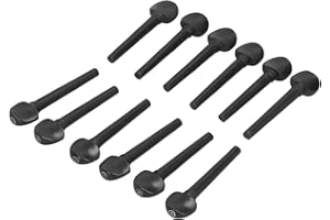 12Pcs Ebony Peg, 8.7cm Wooden Tuning String Peg Replacement Musical Instrument Accessories with Fisheye for Oud Violin Fiddle