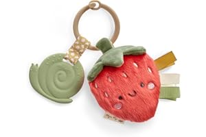 Itzy Ritzy Infant Toy & Teether - Itzy Pal Baby Teething Toy Includes Lovey, Crinkle Sound, Textured Ribbons & Silicone Teeth