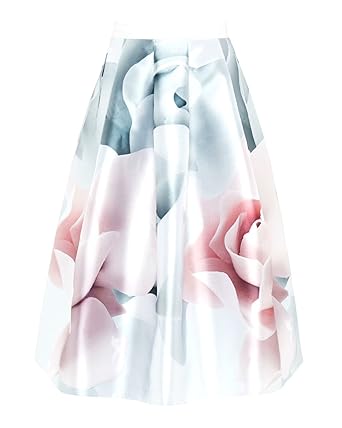 Ted Baker Jolana Porcelain Rose Full Midi Skirt Size 2 Uk 10