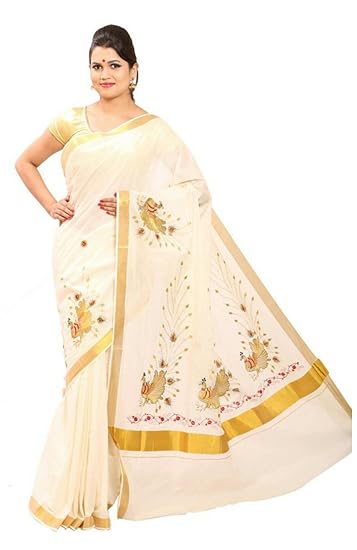 selvamani tex cotton kerala kasavu zari saree with blouse