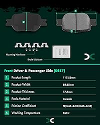 SCITOO D817 D835 Front Rear Ceramic Brake Pads Sets