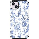 CASETiFY Impact Case for iPhone 14 Plus [Slim / 8.2 ft. 4X Military Grade Drop Protection/Wireless Charging Compatible] - Moon Caravan Toile - Clear Black