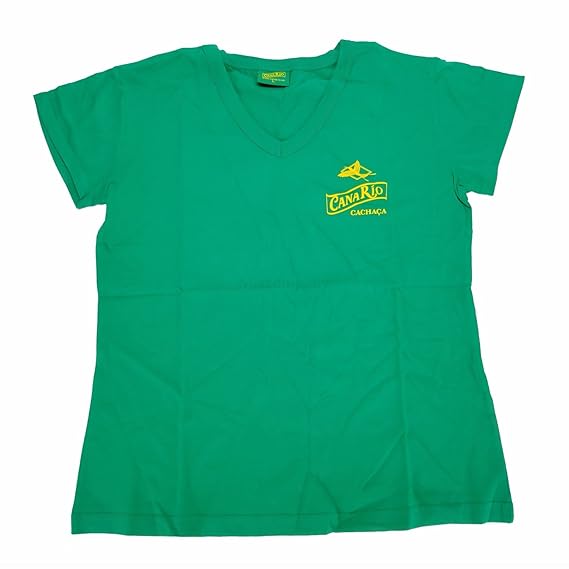 Canario Cachaca T-Shirt V-Kragen grün - Größe L (100 Baumwolle)