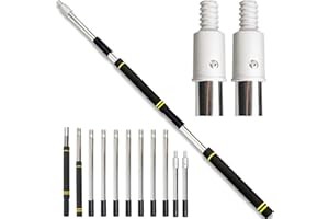 Frebuta Multi-Purpose Extension Pole,3 Feet to 11 Feet Gutter Cleaning Tools Splice Extension Poles for Cleaning Stainless Steel Paint Roller Extanable Pole Sponge Handle Light Sturdiness
