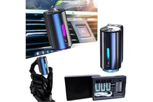 OZUONI Smart Car Air Freshener Diffuser, 3 Levels Adjustable Smart Car Air Freshener, Aromatizante para Carro Inteligente Intelligent Car Aroma (Diffuser+3pcs Oils, Ocean)