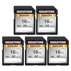 Gigastone 16GB 5-Pack SD Card V10 SDHC Memory Card