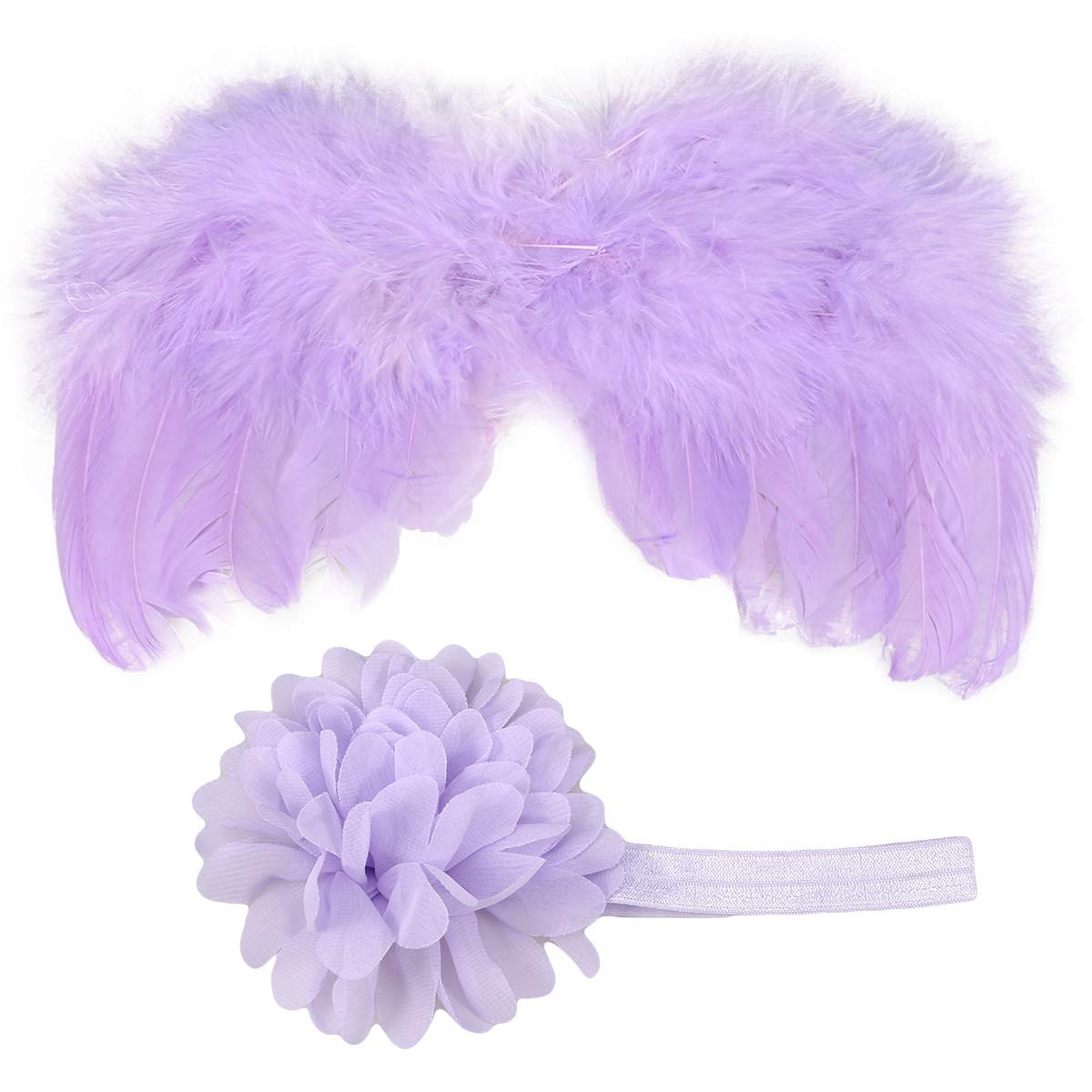 iplusmile Dog Cat Costume Angel Wings Creative Small Pet Wing Supplies with Headdress (Purple) Pet