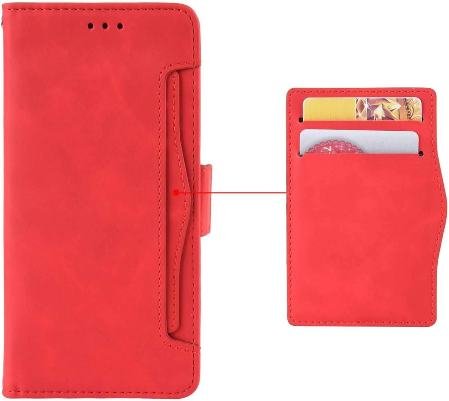 case for Asus Zenfone 6/Zenfone 6Z ZS630KL Wallet case,Retro Design PU Leather Wallet Protective Case,[Credit Card Holder] Flip Cover Case for Asus Zenfone 6/Zenfone 6Z ZS630KL,red