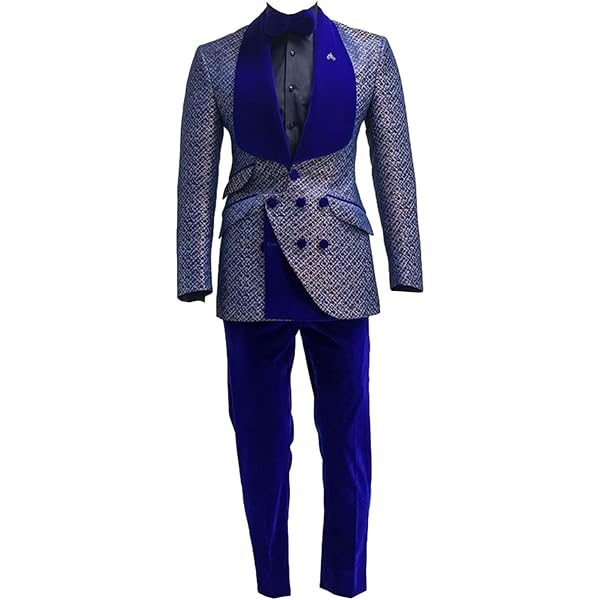 Mens 3 Piece Tailored Suit Blue Gold Check Peaky 1920 Gatsby Smart