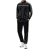 COOFANDY Mens Velour Tracksuits 2 Piece Set Outfits Zip Up Sweatsuits Velvet Jacket Pants Set