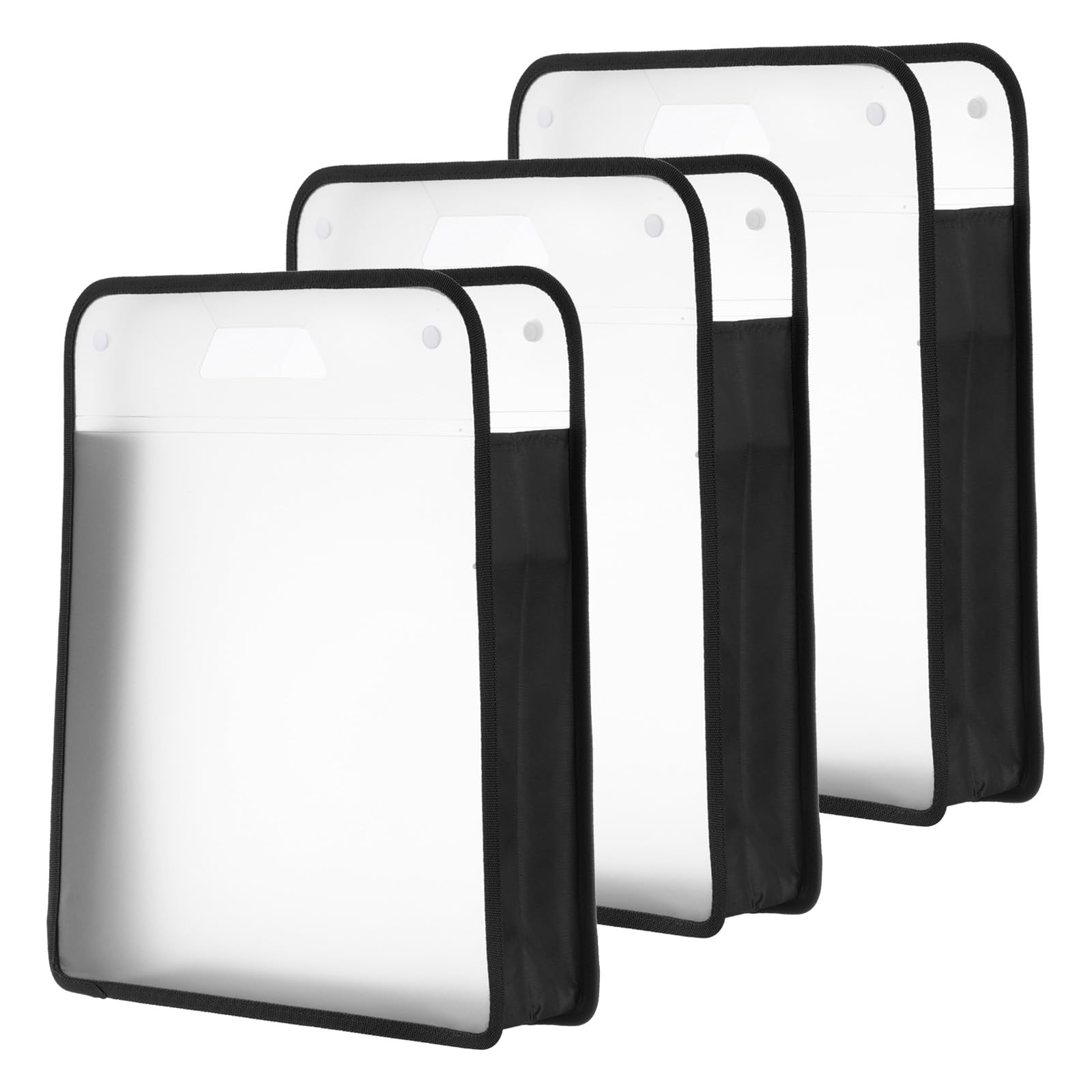 PATIKIL Scrapbook Paper Storage Organizer, 3Pcs Rectangular Scrapbook Organizer for 12x12" Sheet Paper Vinyl Storage with Handle for Scrapbook File Vinyl Paper Card Stock, Black