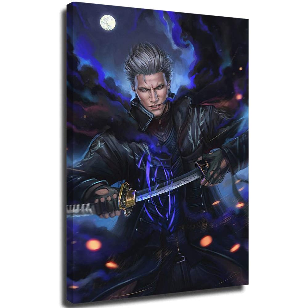 Petpany Devil May Cry 5 Modern Wall Decor Vergil Yamato Moon Nice Quality Frameable 16x24 Inch