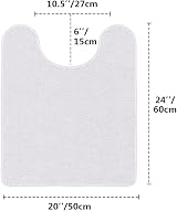 Non Slip Toilet Mat 50x60cm U Shape White Ultra Soft Microfiber view 6