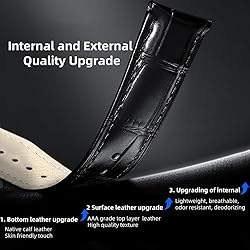 Danxancy Genuine Leather Watch Bands,Quick Release