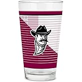 Rico Industries NCAA Michigan Wolverines Standard 16 oz Pint Glasses with Digitally Printed Logo, Classic Drinking Glass