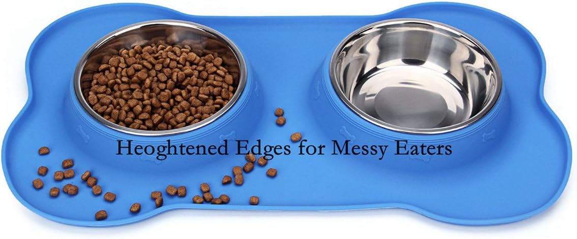 Hubulk Pet Dog Bowls 2 Stainless Steel Dog Bowl with No Spill Non-Skid Silicone Mat + Pet Food Scoop Water and Food Feeder Bowls for Feeding Small Medium Large Dogs Cats Puppies (M - Image 5