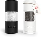 LARS NYSØM Sjæl Salt and Pepper Grinder Set Black White 11.6 cm Ceramic